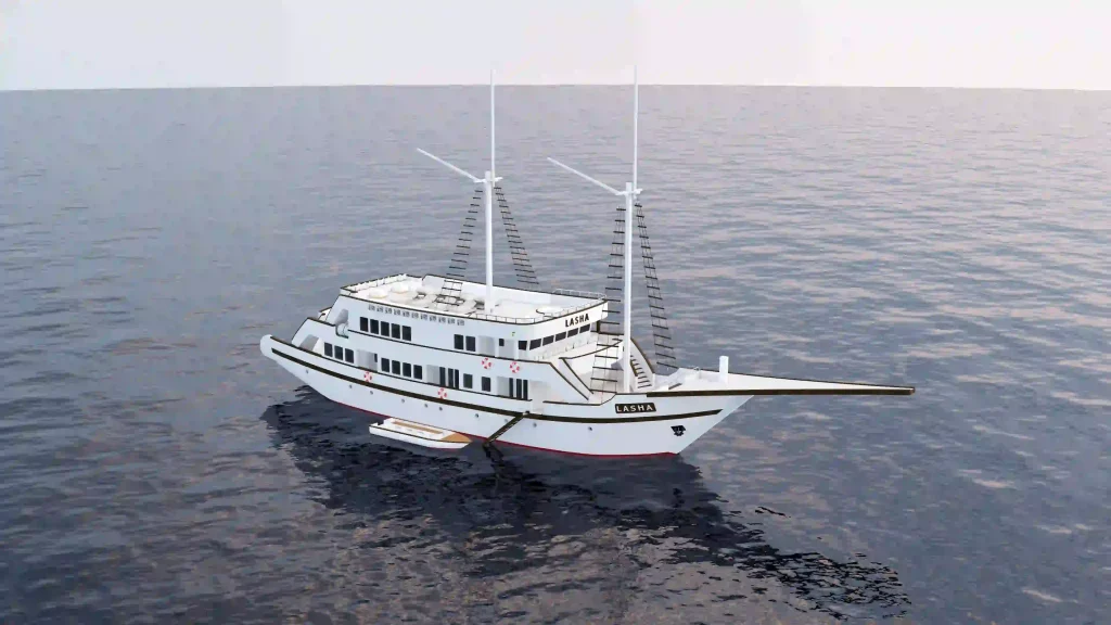 The Lasha Cruise phinisi at anchor